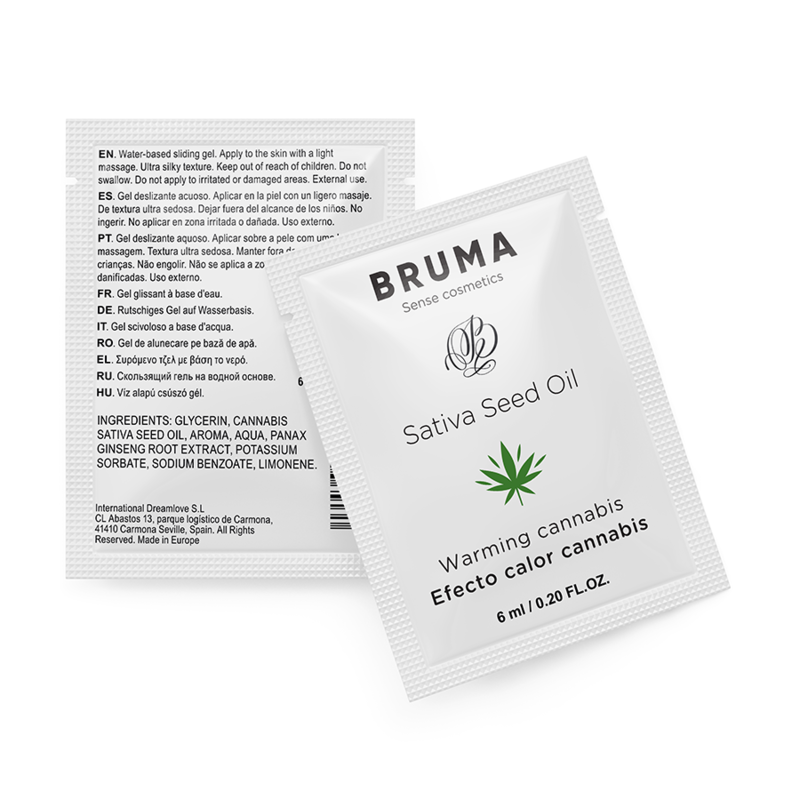 Bruma Warming Water-Based Lubricant with Cannabis Flavour 6 ml – image 1 Bruma Warming Water-Based Lubricant with Cannabis Flavour 6 ml – image 1