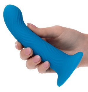 CalExotics Wave Rider Ripple Blue Anal Plug with Wavy Texture – image 1