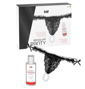 INTT RELEASES Brazylijskie stringi z perełkami i żelem poślizgowym 50 ml – zdjęcie 4