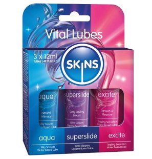 SKINS Vital Lubes Kit z lubrykantem na bazie wody, 3 x 12 ml – zdjęcie 1