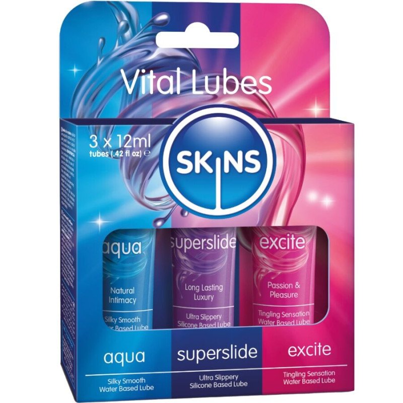SKINS Vital Lubes Kit with water-based lubricant, 3 x 12 ml – image 1