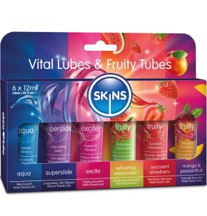 Lubrifiant SKINS Vital and Fruity à base d’eau, goût mangue, 6 x 12 ml – photo 1