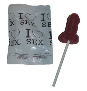 Diablo Picante strawberry and cherry lollipop for adults 5 cm – image 1