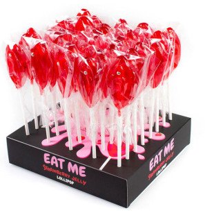 Secretplay aardbei vaginavormige lolly's display met 40 stuks – foto 1