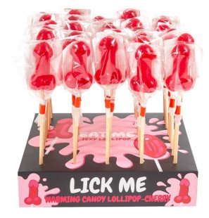 Penis-shaped cherry lollipop with warming effect Secretplay 25 g – image 1