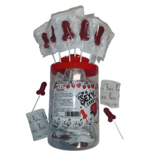 Diablo Picante lollies for adults with strawberry and cherry, 50 pieces – image 1