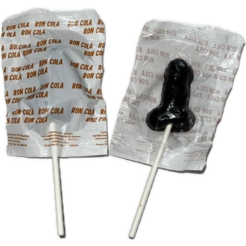 Penis lollipop met colasmaak en 10% alcohol – 5 cm – foto 1