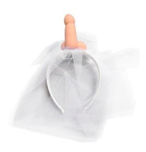 Weißer Brautschleier mit Penis für den Junggesellinnenabschied Diablo Picante – Bild 1