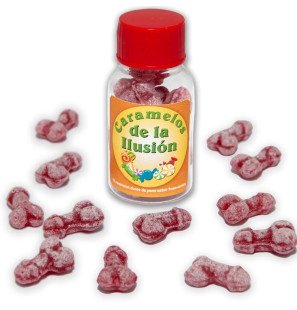 Diablo Picante penis-shaped sweets with strawberry and cherry flavour, 12 pieces – image 1
