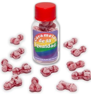 Diablo Picante penisvormige snoepjes met aardbei en kers, 12 stuks