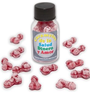 DIABLO PICANTE penisförmige Bonbons mit Erdbeer-Kirschgeschmack, 12 Stück – Bild 1
