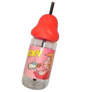 Penisförmige Flasche Diablo Picante 360 ml, rot – Bild 1