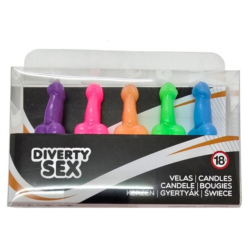 Diablo Picante bougies en forme de pénis en 5 couleurs différentes – photo 1