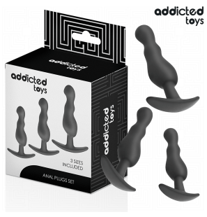Addicted Toys – zestaw 3 korków analnych z silikonu w trzech rozmiarach – zdjęcie 2