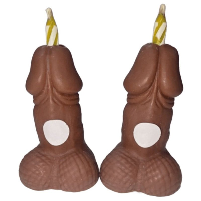 Penis verjaardagskaarsen voor volwassenen in donkere tint, 2 stuks – foto 1