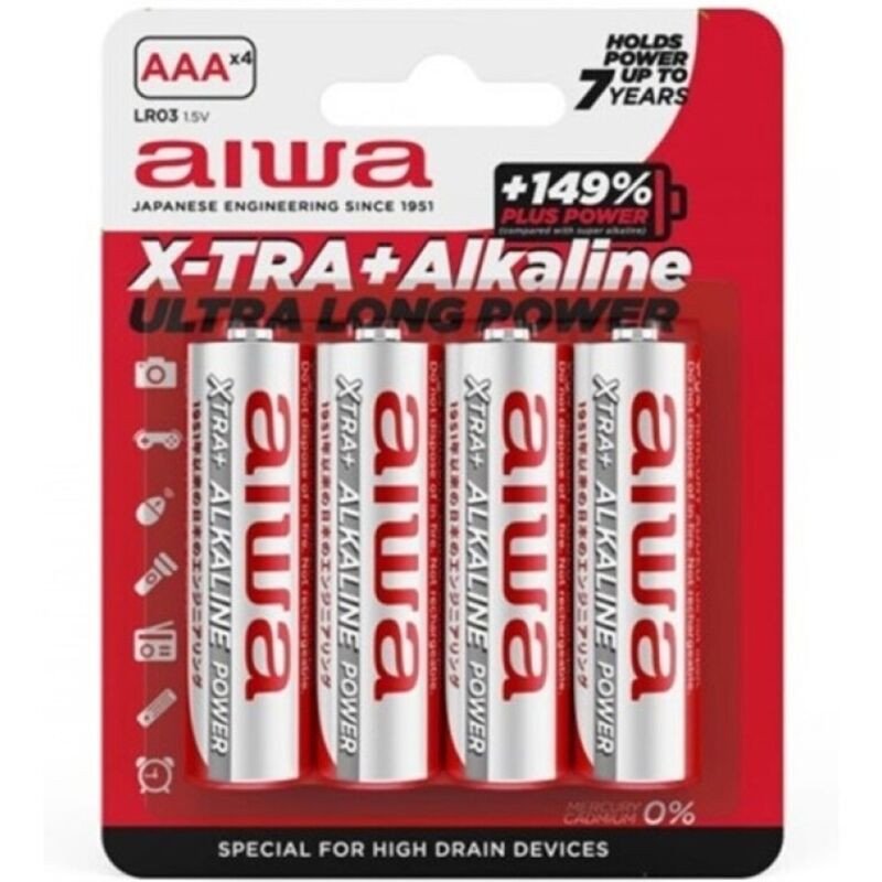 AIWA AAA-Alkalibatterien LR03, Set mit 4 – Bild 1