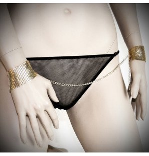 Menottes en maille métallique dorée Bijoux – photo 2