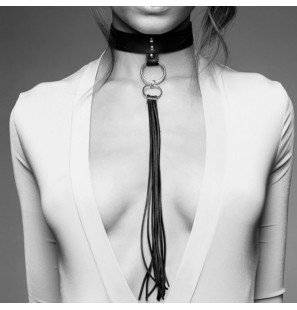Bijoux Indiscrets Maze zwarte tassel halsband voor volwassenen