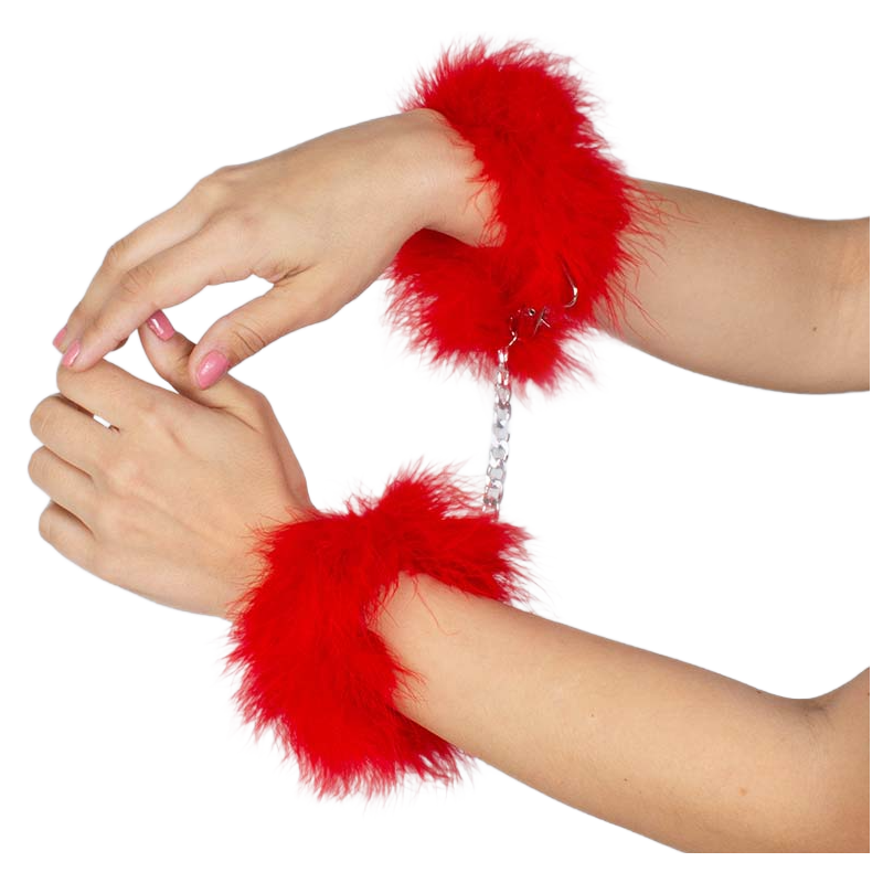 Menottes rouges à plumes de marabout de Secretplay – photo 1