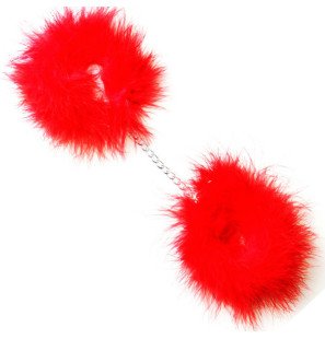 Menottes rouges à plumes de marabout de Secretplay – photo 4