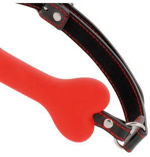Rode siliconen mondknevel in botvorm 2,5 cm – foto 3