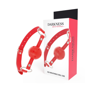 Red Breathable Mouth Gag for Adults DARKNESS – image 1