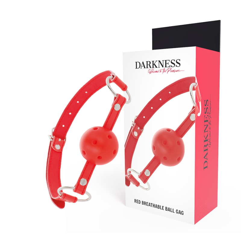 Red Breathable Mouth Gag for Adults DARKNESS – image 1