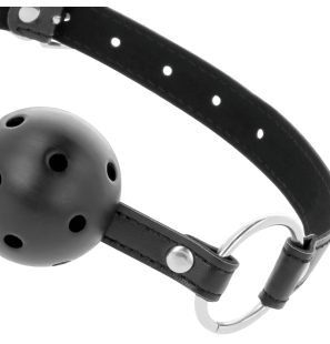 Black breathable gag for adults – image 3