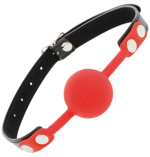 Red silicone gag for adults by Darkness – image 2