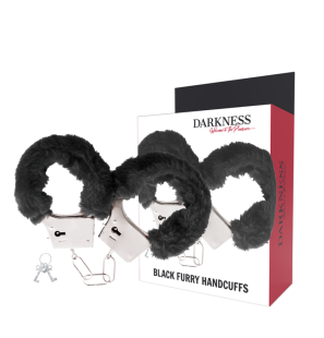 DARKNESS Black Padded Metal Handcuffs – image 1