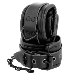 Adjustable Black Leather Ankle Cuffs – image 3