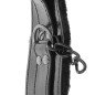 Adjustable black leather handcuffs with padlock – image 4