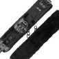 Adjustable black leather handcuffs with padlock – image 5