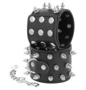 Black Handcuffs with Spikes and Skull-and-Bone Motif – image 2