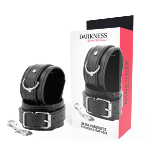 Adjustable Black Handcuffs with Double Reinforcement Strap – image 1