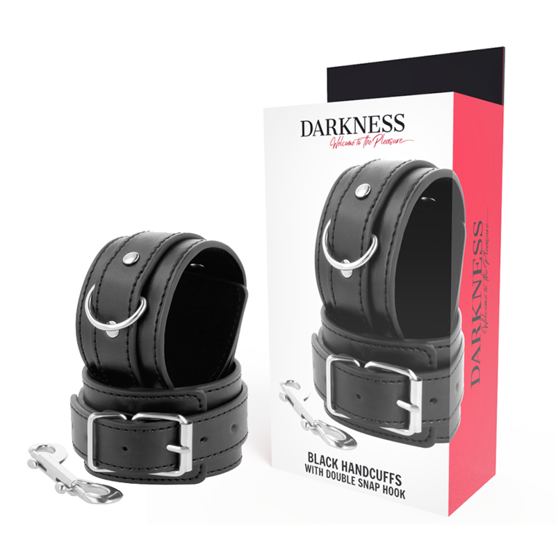 Adjustable Black Handcuffs with Double Reinforcement Strap – image 1