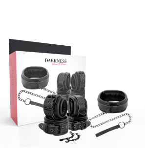 DARKNESS Leather Cuffs and Collar for Adults – image 1
