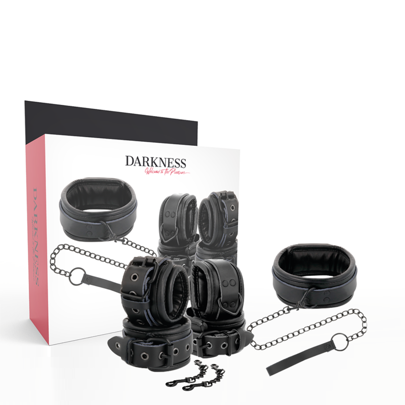 DARKNESS Leather Cuffs and Collar for Adults – image 1
