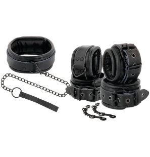 DARKNESS Leather Cuffs and Collar for Adults – image 2