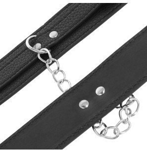 DARKNESS schwarze Handschellen mit Ledertextur – Bild 3