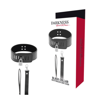 DARKNESS BDSM Collar with Black Padlock – image 1