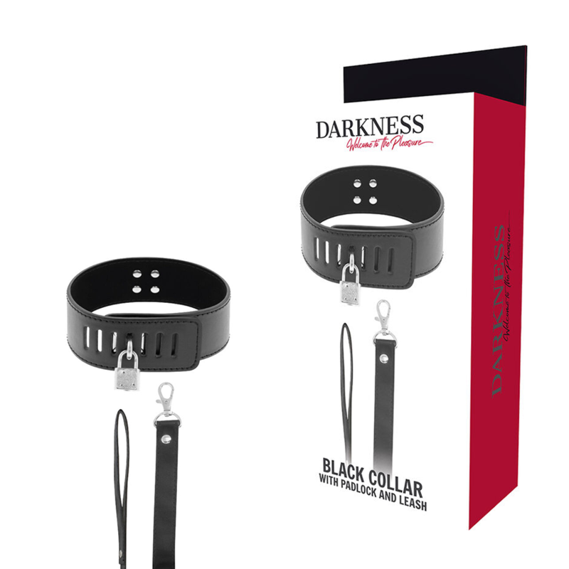 DARKNESS BDSM Collar with Black Padlock – image 1