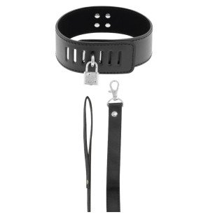DARKNESS BDSM Collar with Black Padlock – image 2