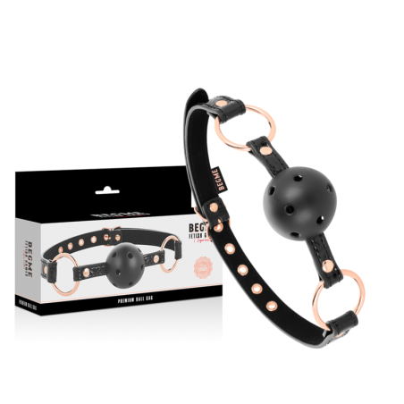 BEGME vegan leren gag in zwart voor intieme wellness