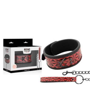 BEGME Red Edition Halsband aus veganem Leder mit Neoprenfutter