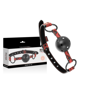 BEGME red vegan leather mouth gag, 65 cm – image 2