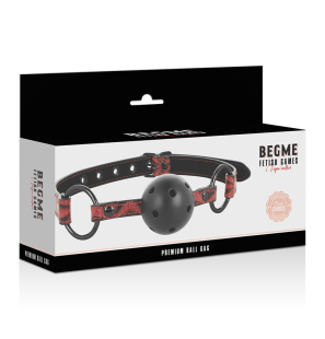 BEGME red vegan leather mouth gag, 65 cm – image 5