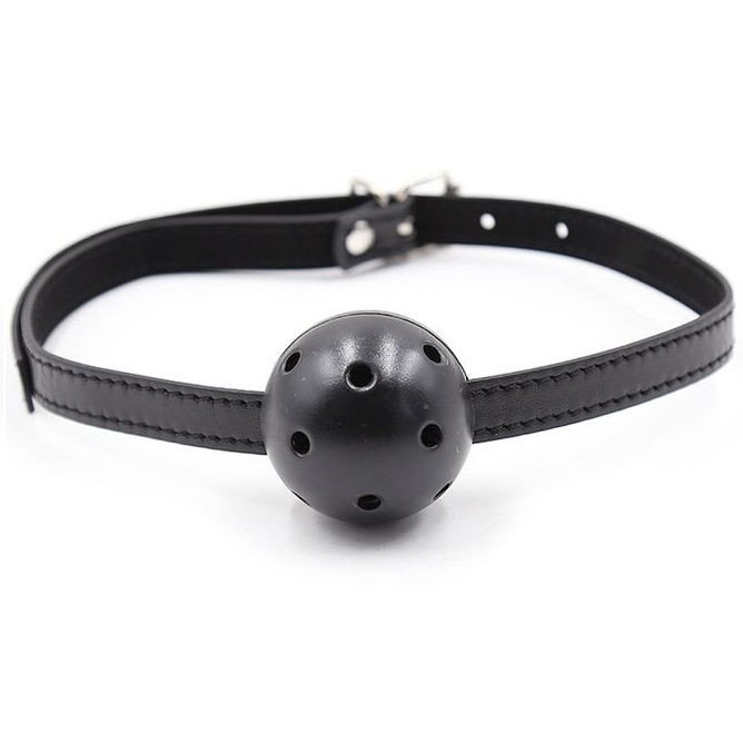 Bâillon boule avec ouvertures OHMAMA FETISH 4,5 cm – photo 1