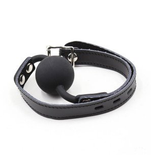 Silicone Mouth Gag with Leather Strap and Padlock OHMAMA FETISH – image 5
