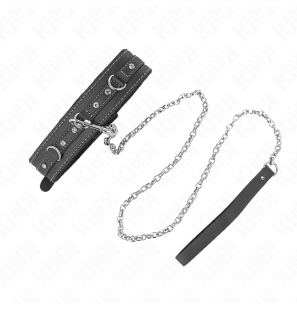 PVC Leather Collar 105 cm with Rhinestone Rivet – image 2